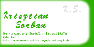 krisztian sorban business card